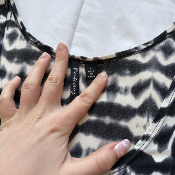 Portocruz Womens Size Large Sleeveless Coverup Black Dress Beach Summer Flowy - Picture 4 of 6